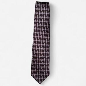 Purple and Black Vintage Geometric Silk Neck Tie